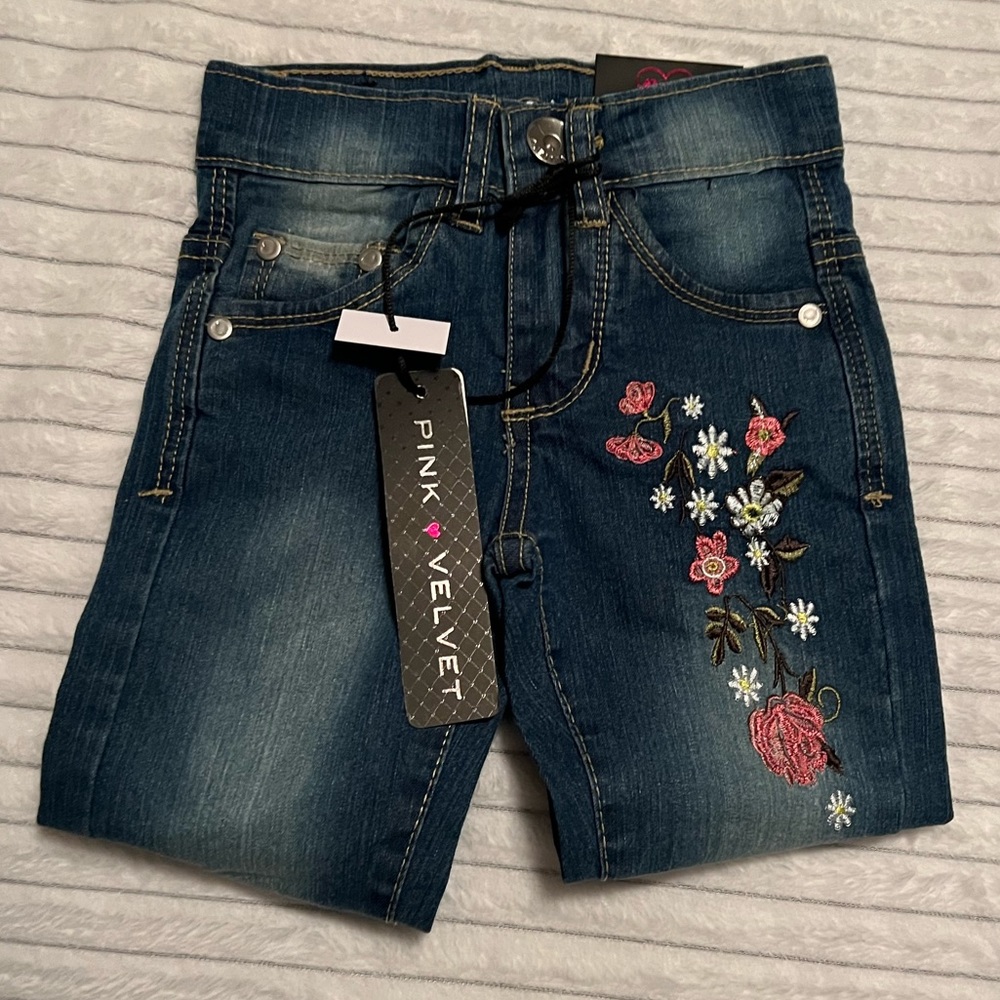 Pink Velvet Girls Jeans Size 4